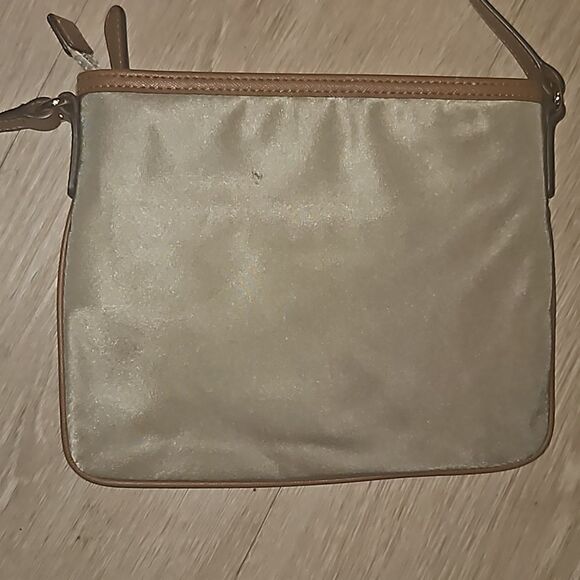 Michael Kors Olive Tan Canvas, Leather Trim, Crossbody - Picture 3 of 4